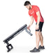 Ropeflex RXB2 Flat Bench - Man in red shirt is lifting a flat bench