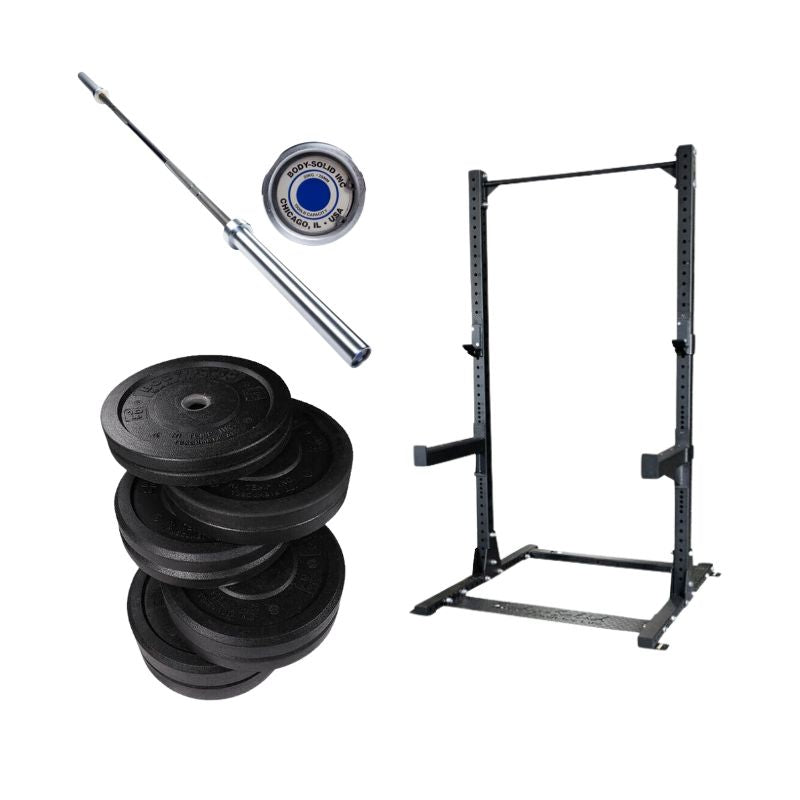 Body-Solid Basic Garage Gym Half Rack Package