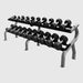 TROY 12 Sided Rubber Encased Dumbbell Set with Storage Rack - COMMPAC-TSDR50