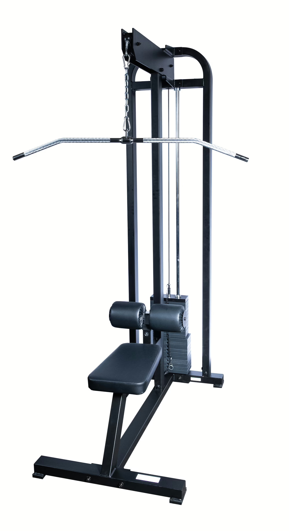 York Barbell STS Lat Pulldown Machine - Black - on a white background