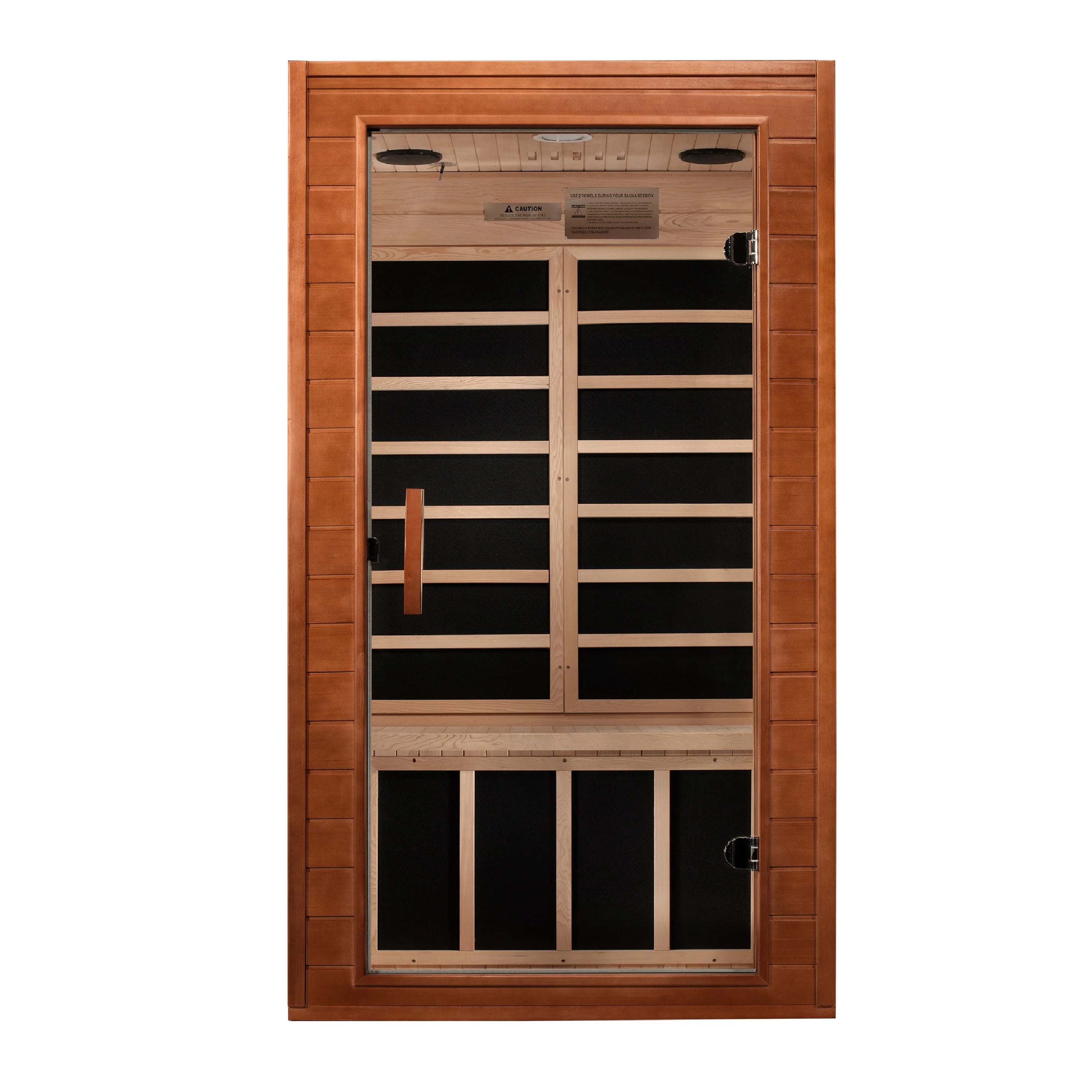 Dynamic Avila 1-2-Person Low EMF FAR Infrared Sauna (Canadian Hemlock) - Front view