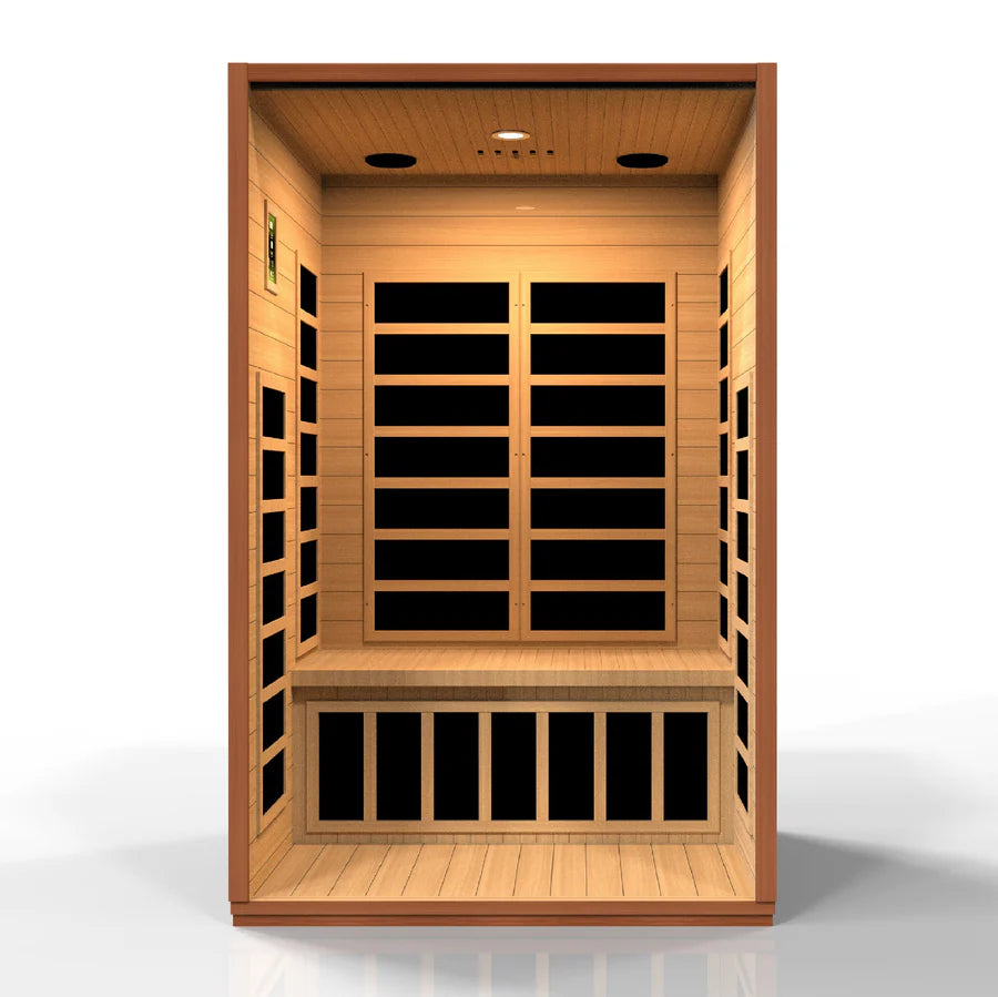 Dynamic Cardoba 2 Person Low EMF FAR Infrared Sauna -  Interior view of sauna without the door