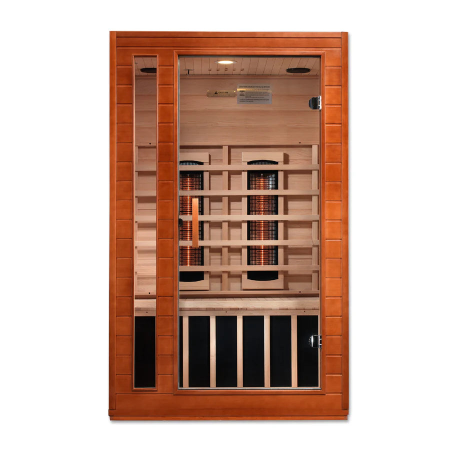 Dynamic Cardoba 2 Person Full Spectrum Infrared Sauna - Canadian Hemlock - Front view of sauna