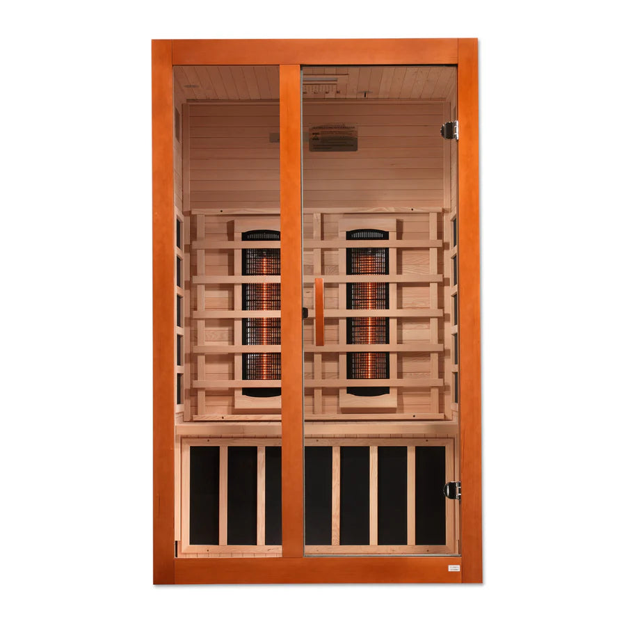 Dynamic Santiago 2-Person Full Spectrum  Near Zero EMF FAR Infrared Sauna (Canadian Hemlock) - Front view