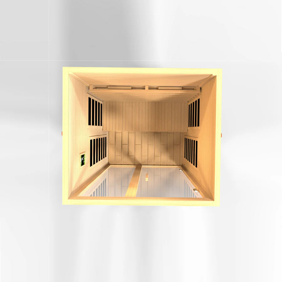 Dynamic Santiago 2-Person Full Spectrum  Near Zero EMF FAR Infrared Sauna (Canadian Hemlock) - Top view