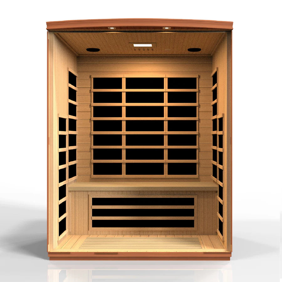 Dynamic Lugano 3-Person Low EMF FAR Infrared Sauna (Canadian Hemlock) - Interior view