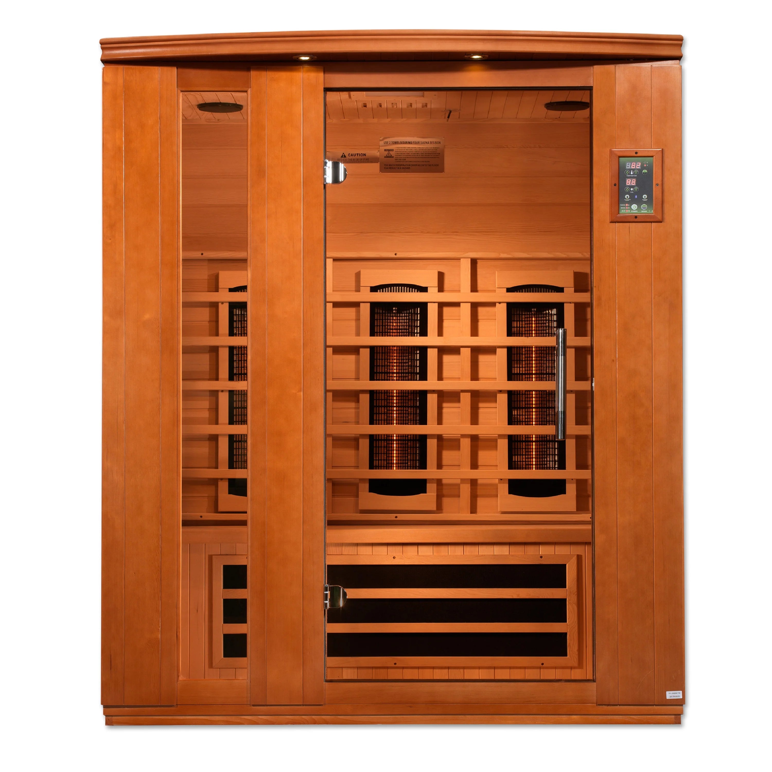 Dynamic Lugano 3-Person Full Spectrum Near Zero EMF FAR Infrared Sauna (Canadian Hemlock) - Front view