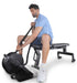 Ropeflex RXB2 Flat Bench - Man in a blue shirt is pulling a rope while sitting on a flat bench