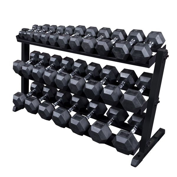 Body-Solid Pro Dumbbell Rack GDR60B - With dumbbells