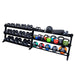 Body-Solid Pro Dumbbell Rack GDR60B - With dumbbells and kettlebells