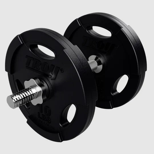 USA Sports Regular Dumbbell Handle - with plates attached