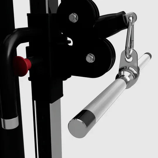 USA Sports 20” Multi-Purpose Economy Straight Bar with Swivel - hooked to an equipment 