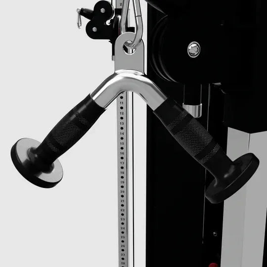 VTX Triceps Press Down V Bar with Rubber Grips - hanging on an equipment