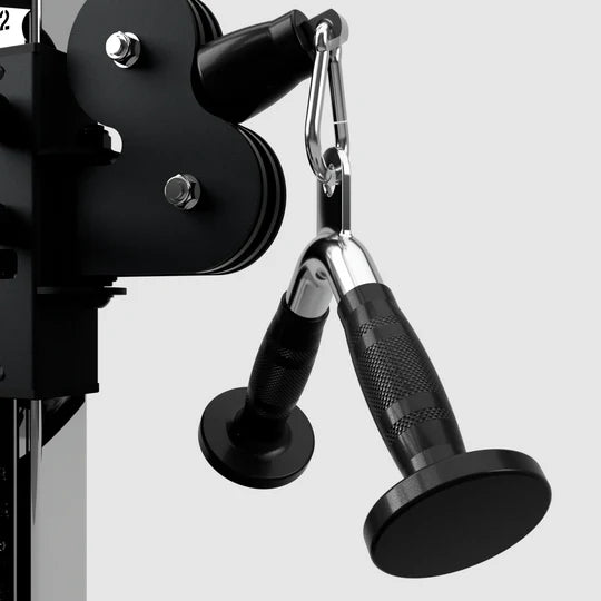 VTX Triceps Press Down V Bar with Rubber Grips - attached to an equipment 