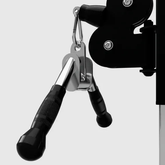 VTX Triceps Press Down V Bar with Swivel and Rubber Grips - hanging on a machine 