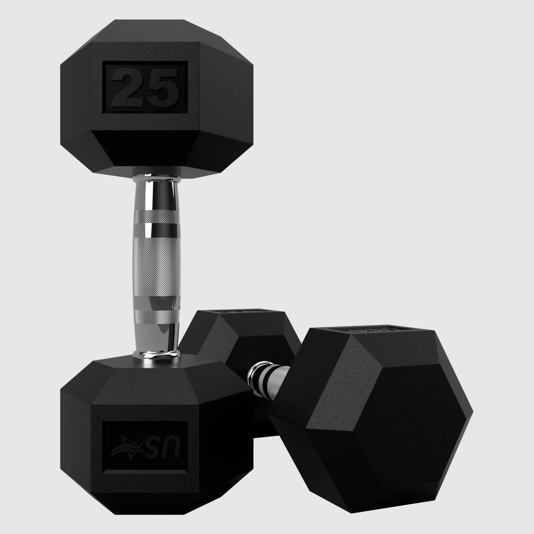 USA Sports HD-R Hex Rubber Dumbbell Sets - 25lbs
