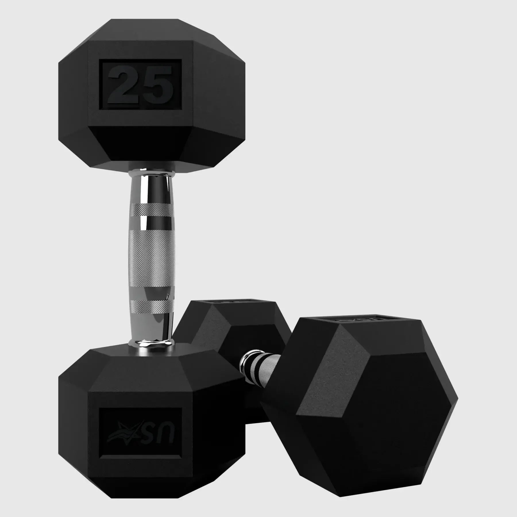 USA Sports HD-R Hex Rubber Dumbbell Sets - 25lbs