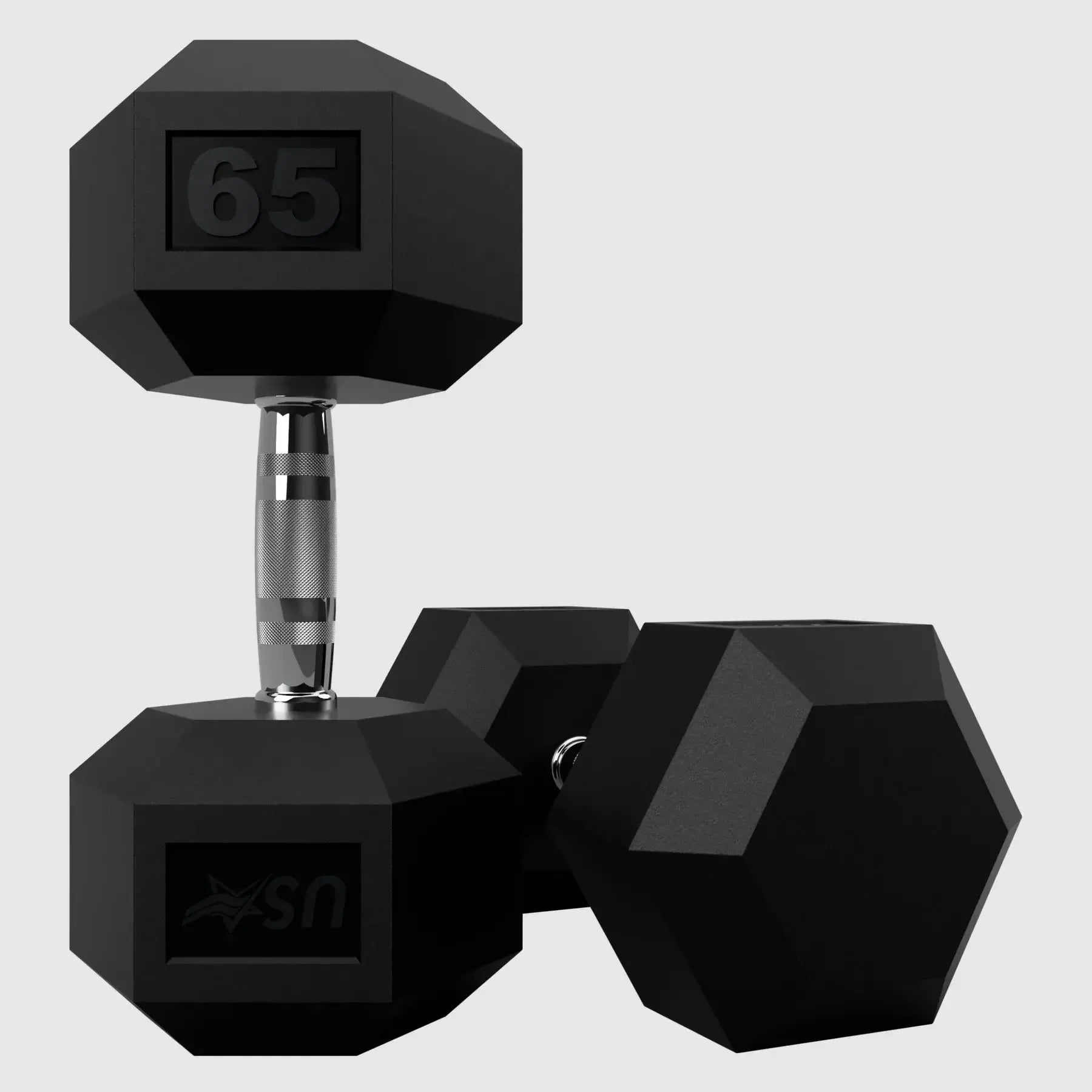USA Sports HD-R Hex Rubber Dumbbell Sets - 65lbs
