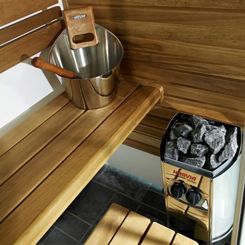 Harvia Vega Compact 1900 Vega Series 1.9kW Sauna Heater 120V - Sauna heater inside sauna