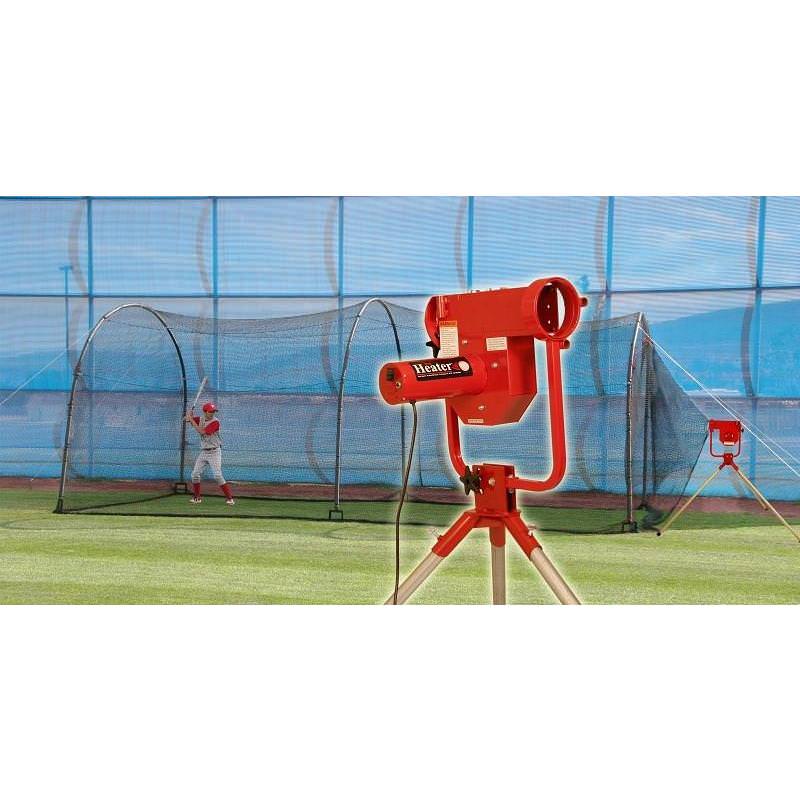 Heater Pro Pitching Machine & Xtender 24' Batting Cage Package - field