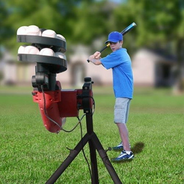 BaseHit Machine with Automatic Ball Feeder - with boy hitting