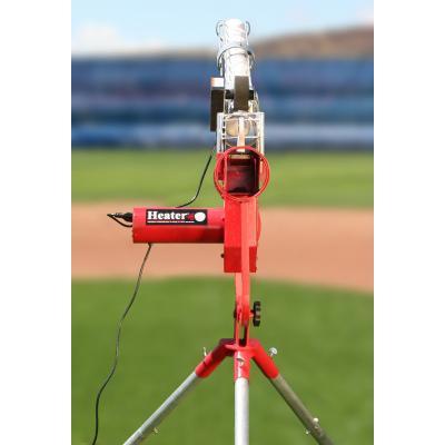 Heater Pro Real Curveball Pitching Machine with Ball Feeder - back view