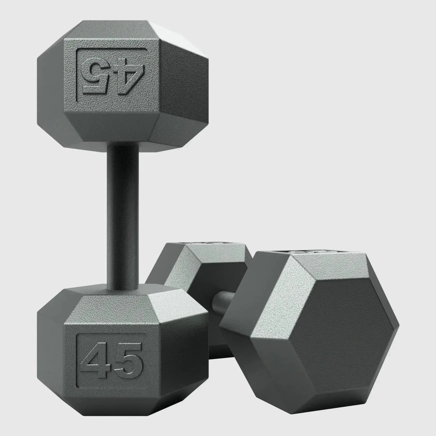 USA Sports IHD Solid Iron Gray Cast Hex Dumbbell Set - 45lbs