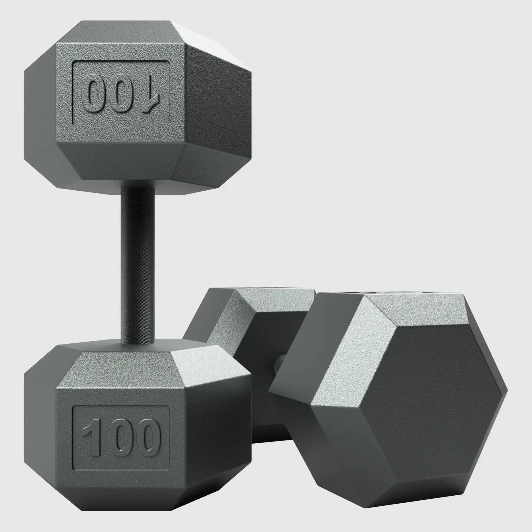 USA Sports IHD Solid Iron Gray Cast Hex Dumbbell Set - 100lbs