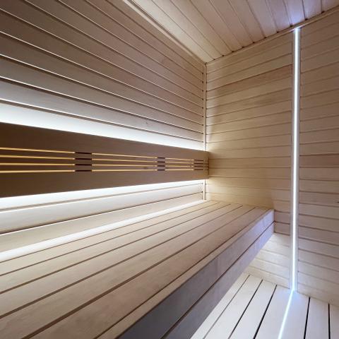 Universal Sauna Light Kit with Two 10-Ft Flexible LED Strips - White light