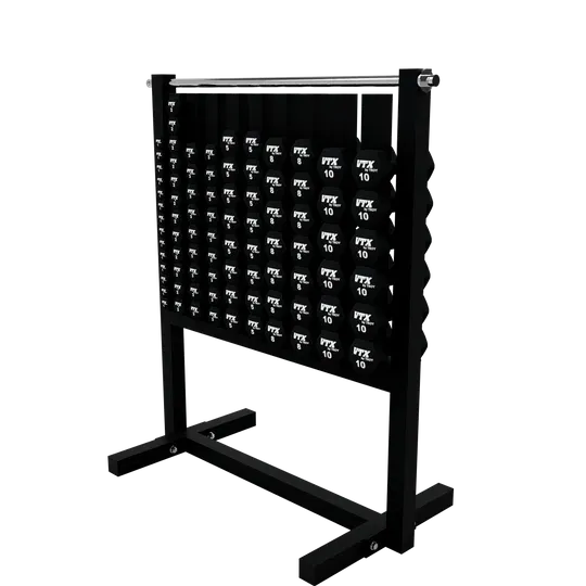 VTX Aerobic Pac Rack - with black dumbbells