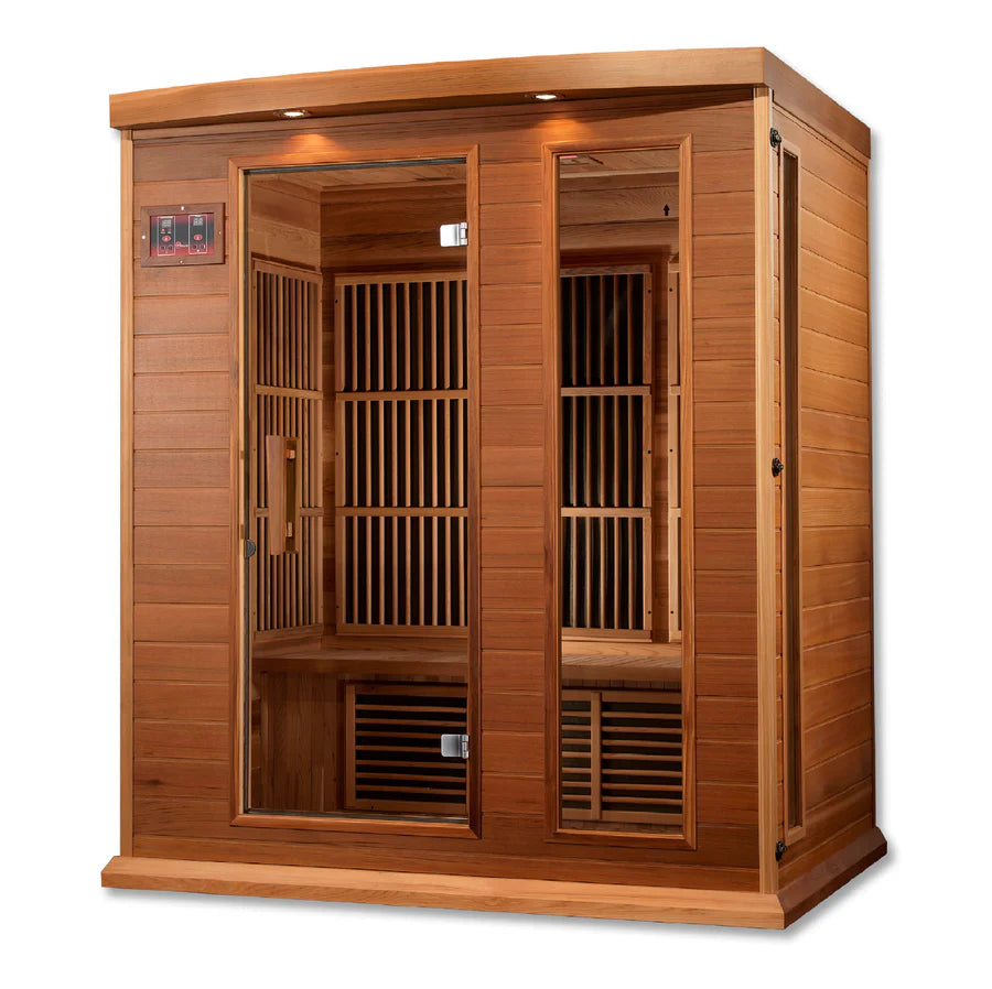 Maxxus 3-Person Near Zero EMF FAR Infrared Sauna - glass door