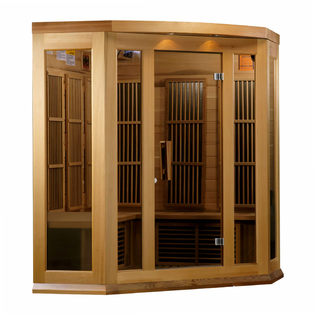 Maxxus "Avignon Edition" 3 Person Corner Near Zero EMF FAR Infrared Sauna - Canadian Red Cedar