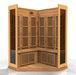 Maxxus "Avignon Edition" 3 Person Corner Near Zero EMF FAR Infrared Sauna - Canadian Red Cedar - Inside view