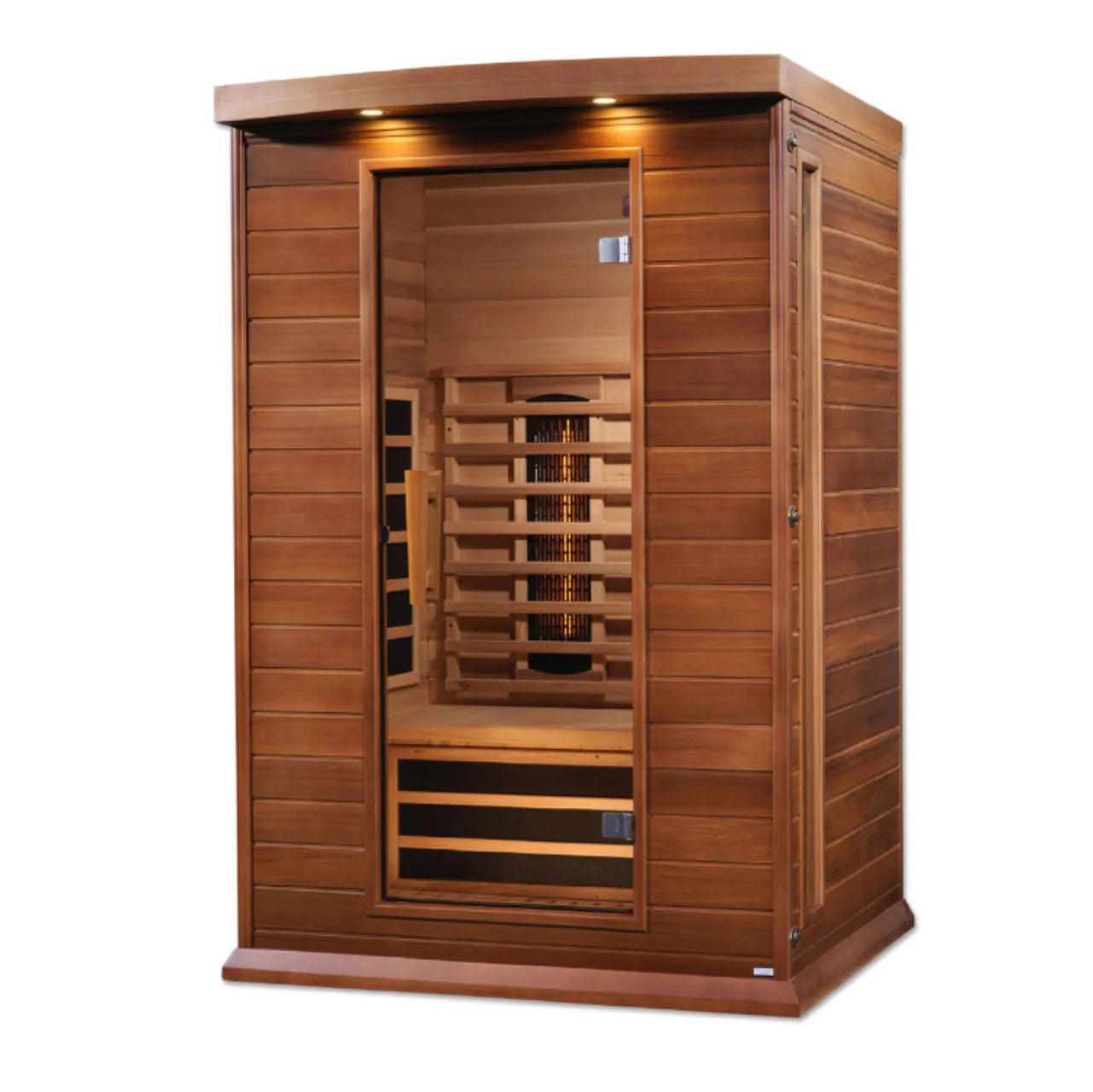 Maxxus 2-Person Full Spectrum Near Zero EMF FAR Infrared Sauna - wooden with glass door