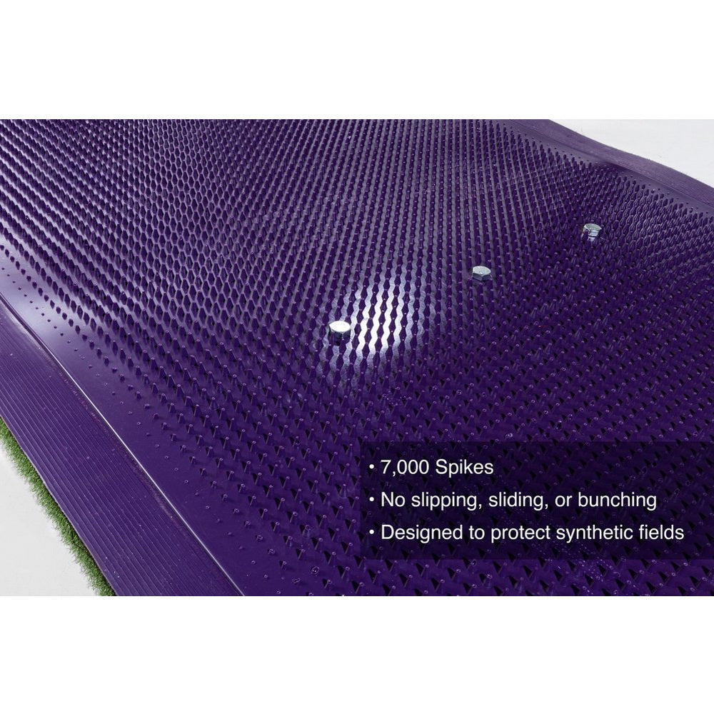 Portolite Long Spiked Non-Slip Softball Pitching Mat - back of mat with spikes