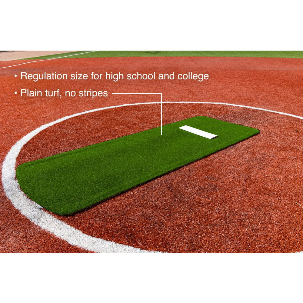 Portolite Long Spiked Non-Slip Softball Pitching Mat - green mat with measurements