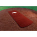 Portolite Long Spiked Non-Slip Softball Pitching Mat - red mat on field 