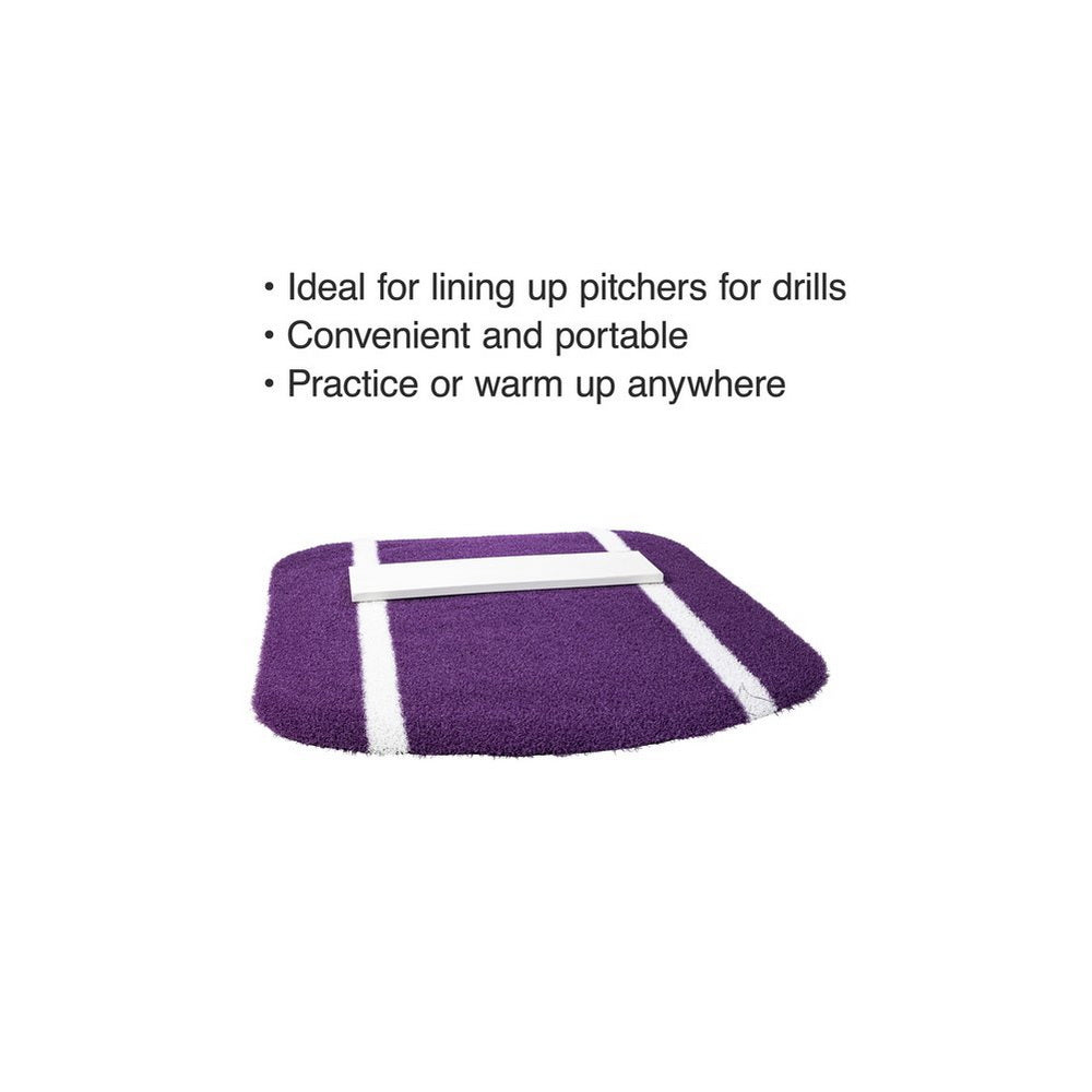 Portolite Mini Softball Pitching Mat With Spikes - close up of purple 