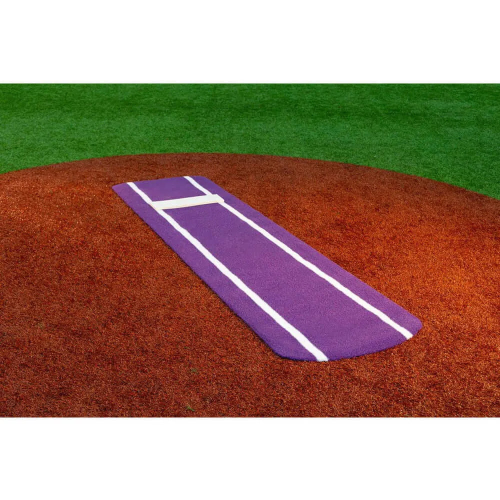 Portolite Signature Non-Skid Softball Pitching Mat with Spikes - purple mat