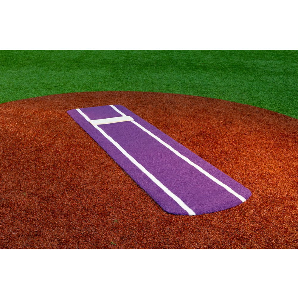 Portolite Ultimate Spiked Softball Pitching Mat - purple with lines