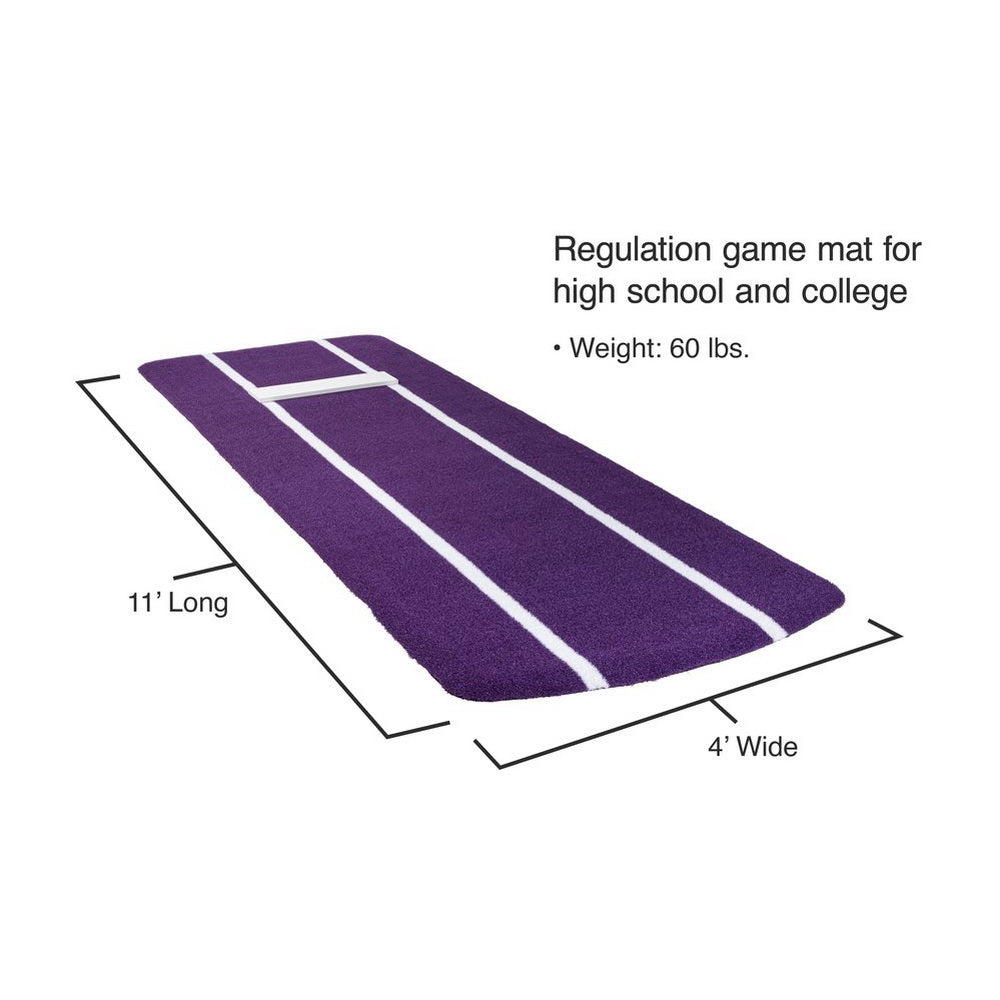 Portolite Pro Softball Pitching Mat with Non Skid Back - mount with dimensions