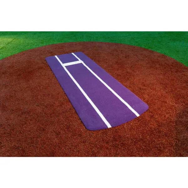 Portolite Pro Softball Pitching Mat with Non Skid Back - purple long mat