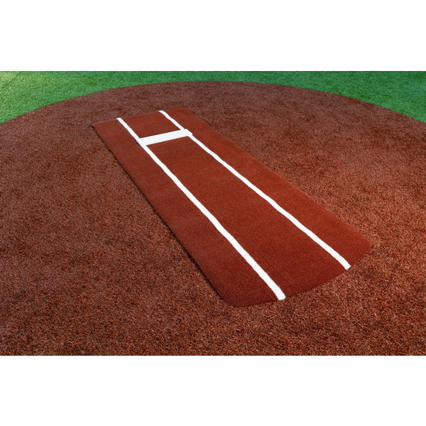 Portolite Pro Softball Pitching Mat with Non Skid Back - red mat