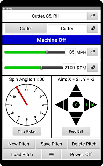 Spinball iPitch 3 Wheel Pitching Machine - Pitches on phone