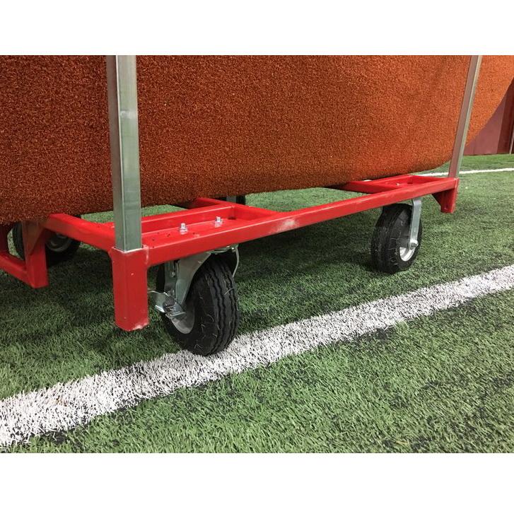 Portolite Pitching Mound Cart - close up of cart wheels