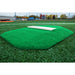 PortoLite 4" Youth Economy Portable Baseball Pitching Mound - close up view of green mound 