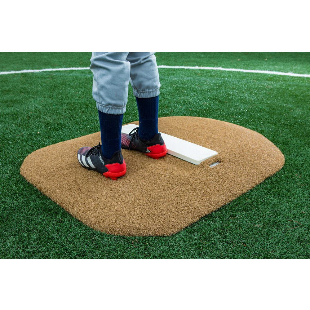 PortoLite 4" Youth Economy Portable Baseball Pitching Mound - close up view of the brown mound