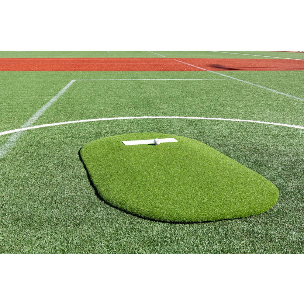 PortoLite 6" Full-Size Baseball Youth League Portable Pitching Mound - top view of the green mound