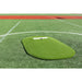 PortoLite 6" Full-Size Baseball Youth League Portable Pitching Mound - top view of the green mound