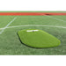 PortoLite 6" Full-Size Baseball Youth League Portable Pitching Mound - top view of the green mound